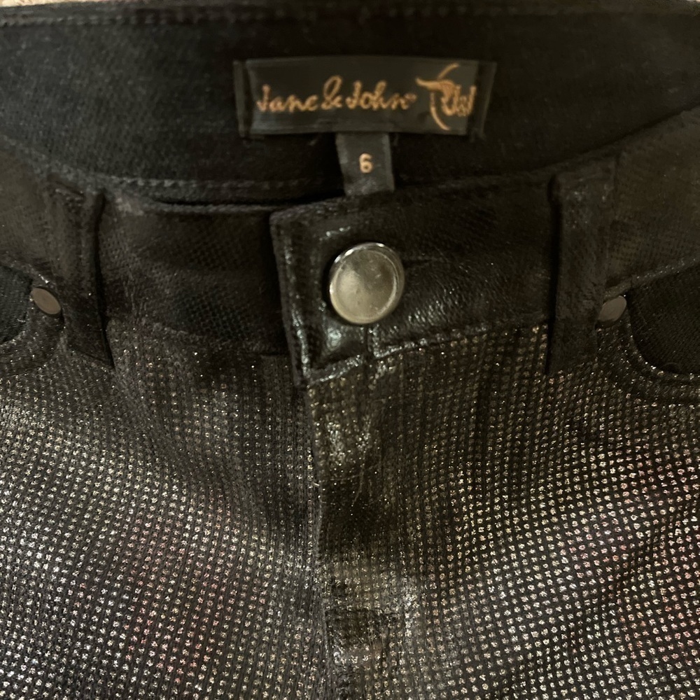 Jane & John Black Glitter Pants Sz 6 NWOT